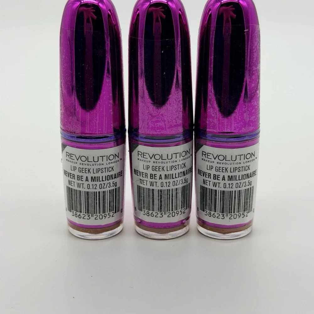 Revolution Lip Geek Lipstick Never Be A Millionaire London Makeup Three Pack*‎